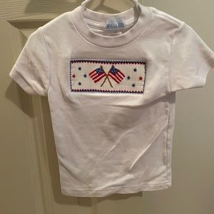 Smocked American flag tee